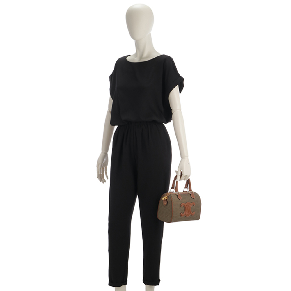 Celine Small Triomphe Boston Bag Houndstooth Brown - Picture 9 of 10